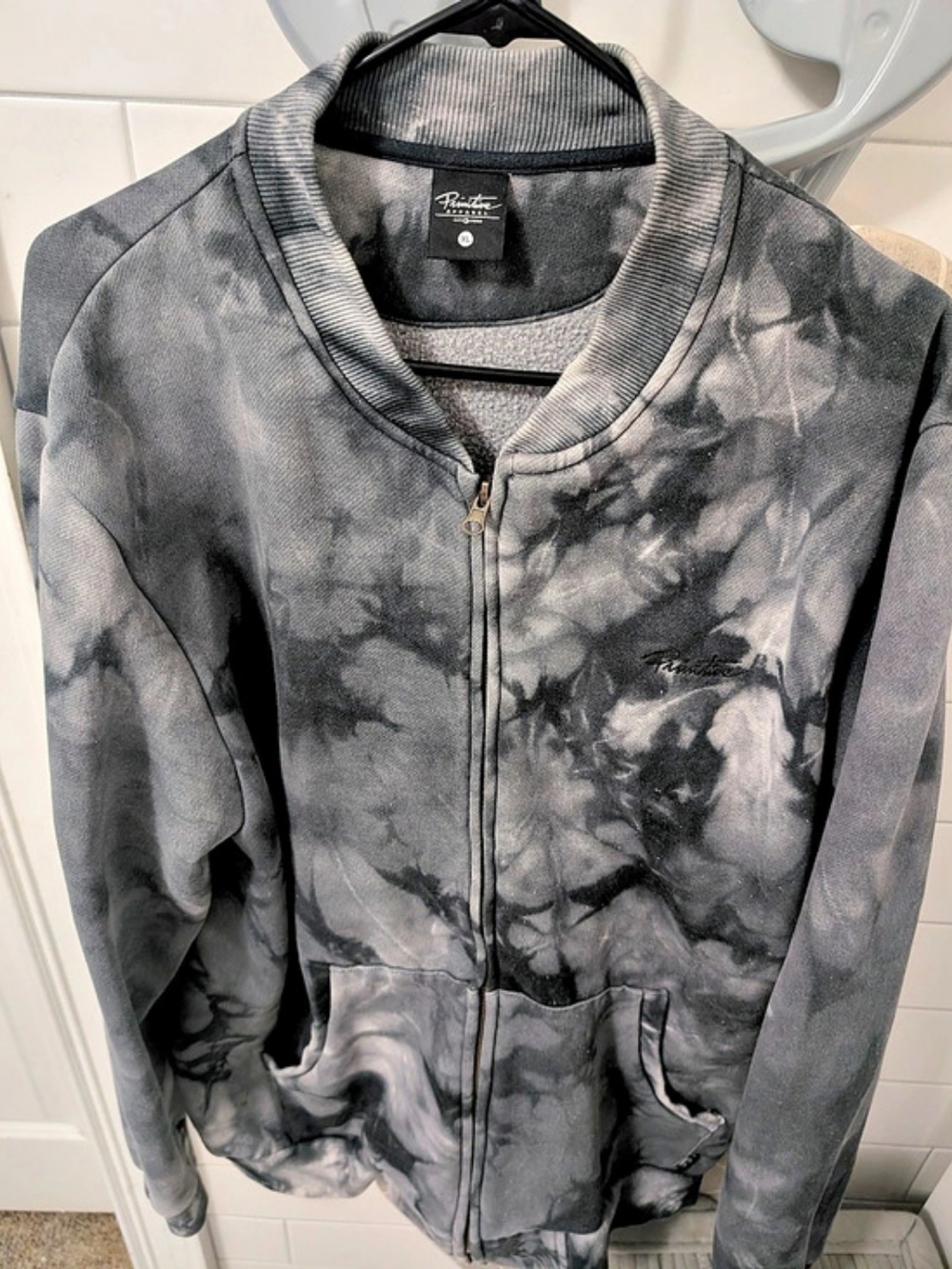 Primitive Tie-Dye Bomber Jacket in Gray
